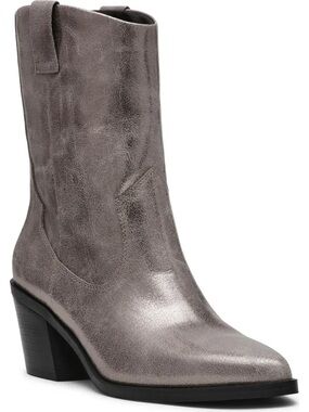 NWOT Dolce Vita Metallic Gray Women's Western Block Heel Boot